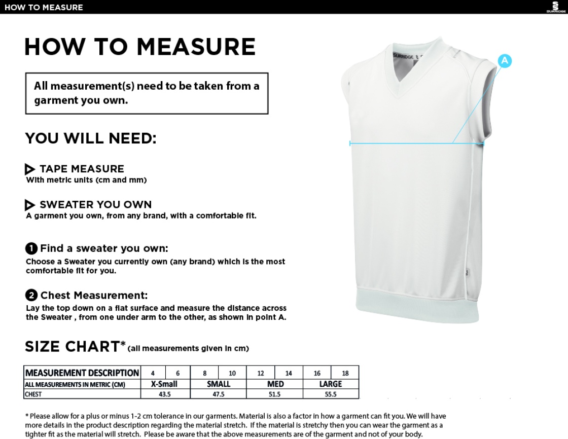 KINGSCLERE CC BLAST SLEEVELESS WOMENS SWEATER-Ivory - Size Guide